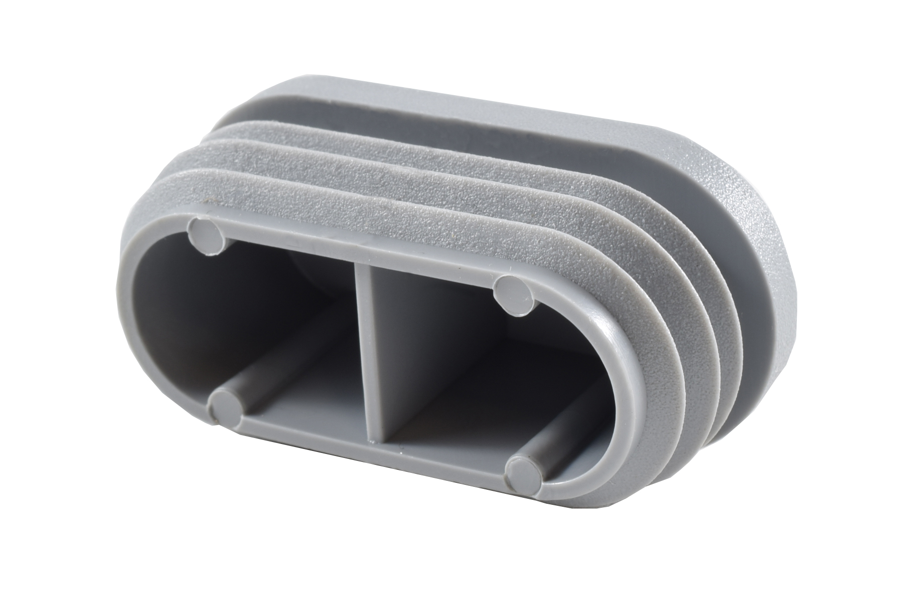 Lamellenstopfen oval 40 x 20 mm grau
