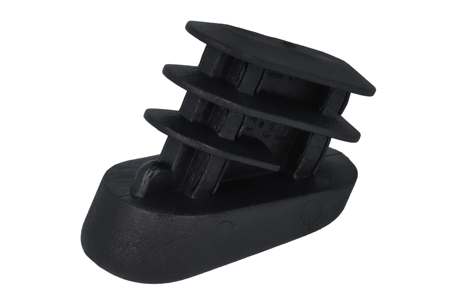 Lamellenstopfen oval schwarz 25,0 - 27,5 x 10,0 - 12,0 mm (20 Grad Längsneigung)