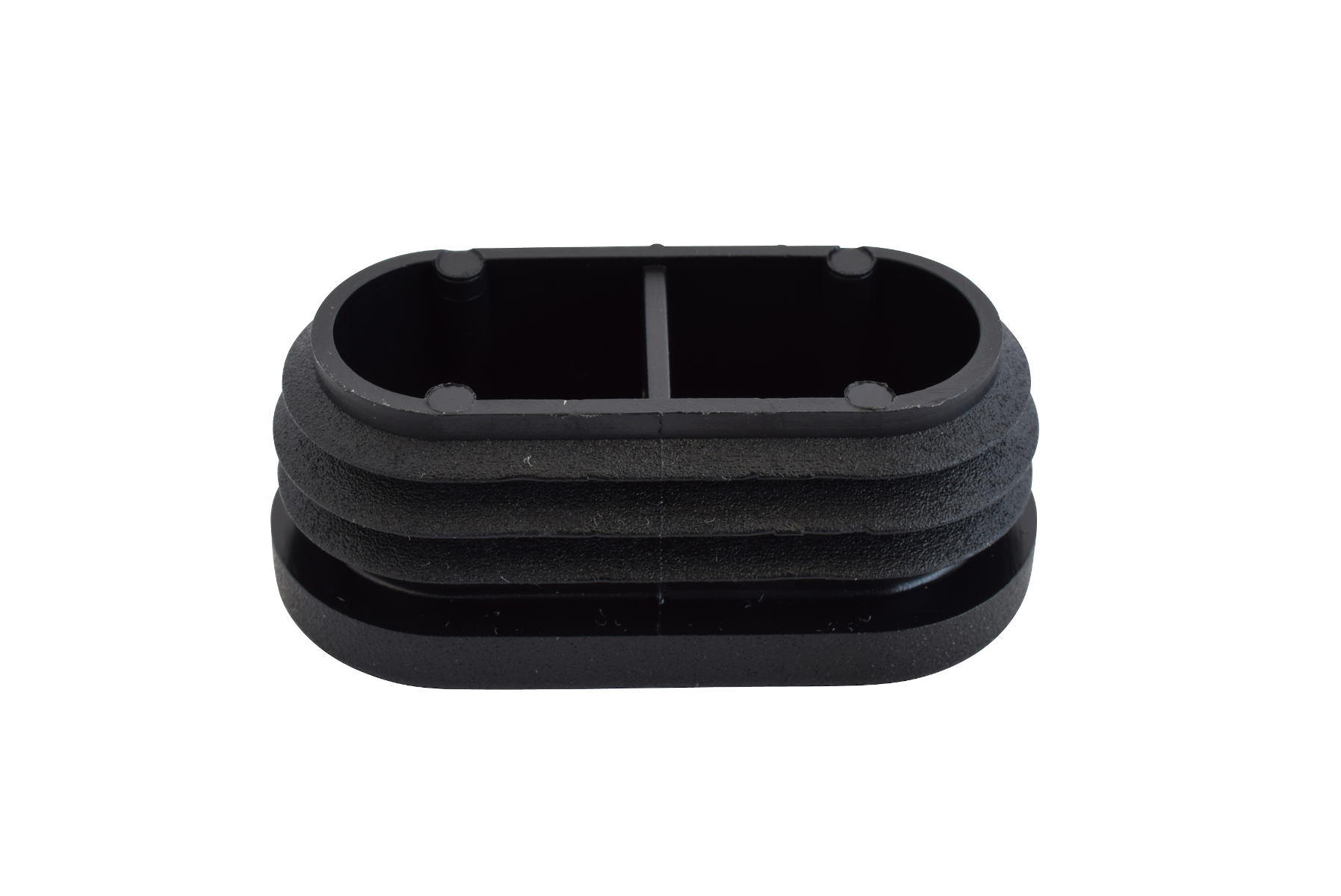 Lamellenstopfen oval 40 x 20 mm schwarz