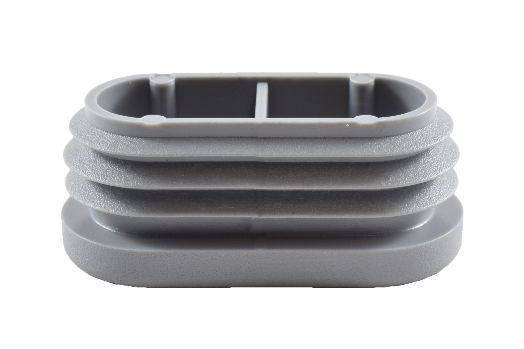 Lamellenstopfen oval 40 x 20 mm grau