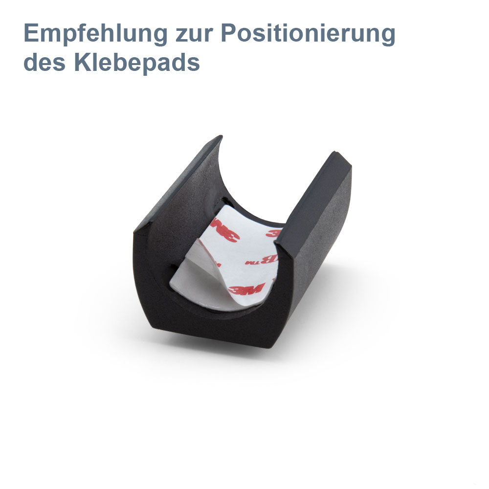 Klemmgleiter Teflon schwarz 23,0-27,7 mm ohne Zapfen