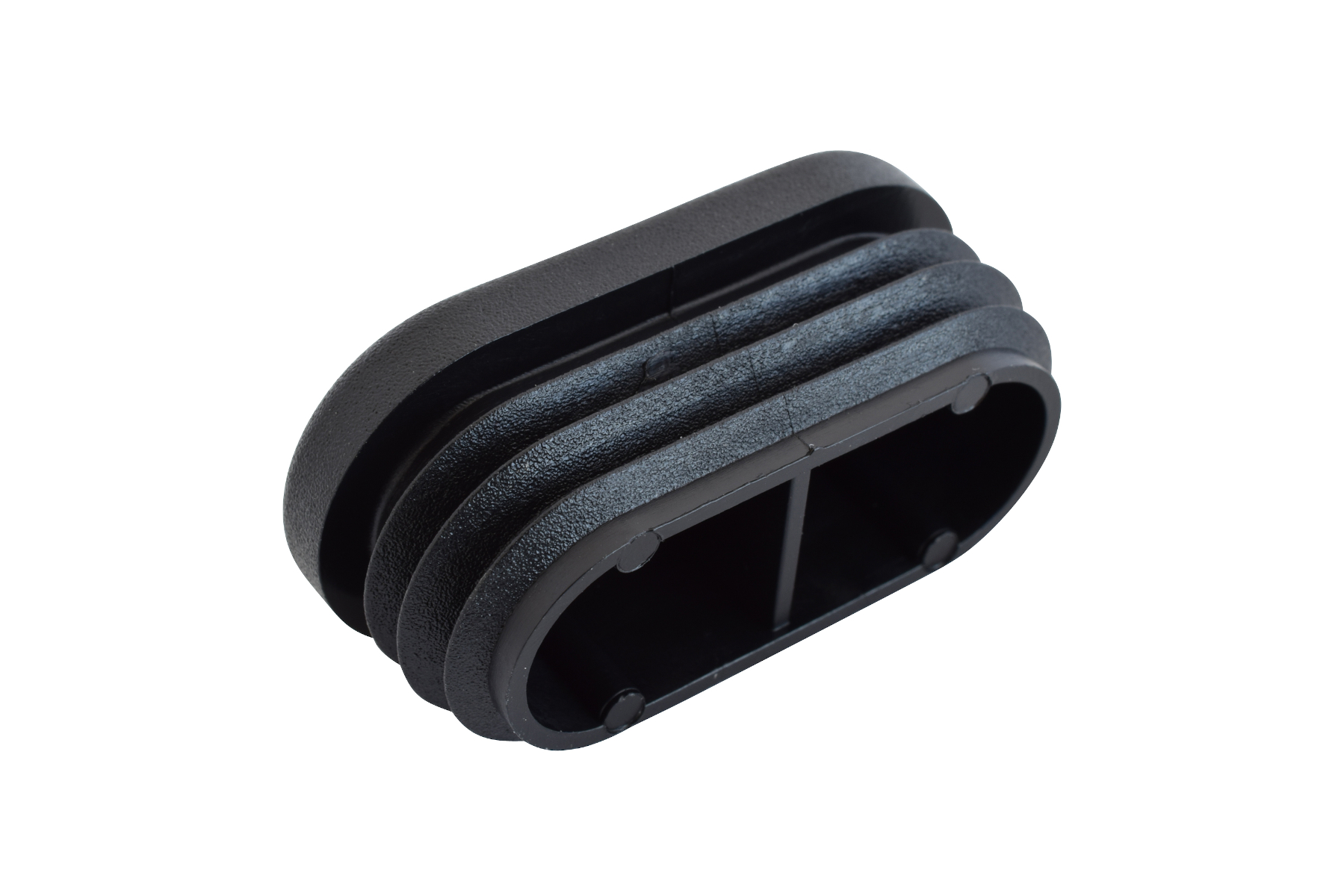 Lamellenstopfen oval 40 x 20 mm schwarz