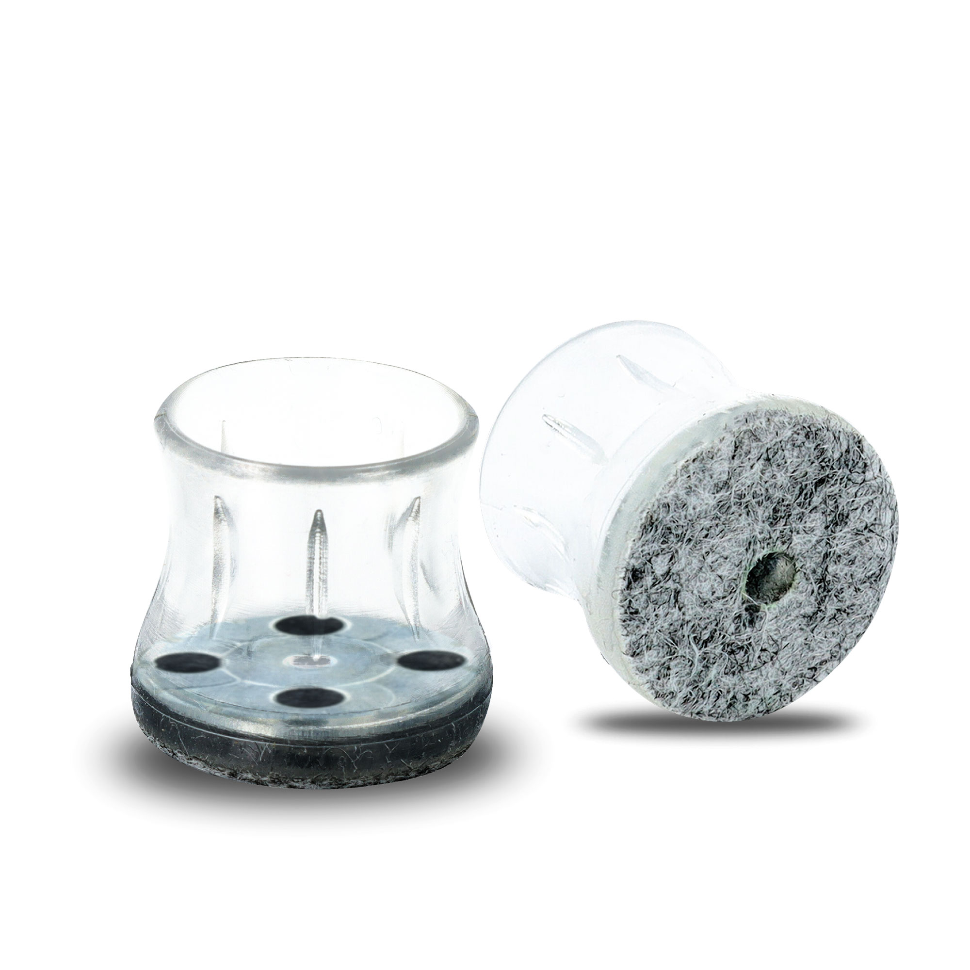 Superflex Kappen Filz transparent für eckige und runde Beine rund:14-18 mm; eckig: 14-17,5 mm