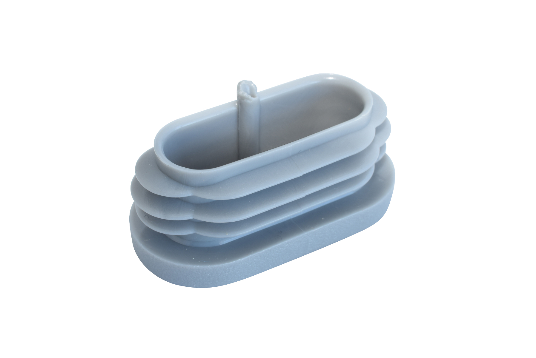 Lamellenstopfen oval 38 x 20 mm silbergrau