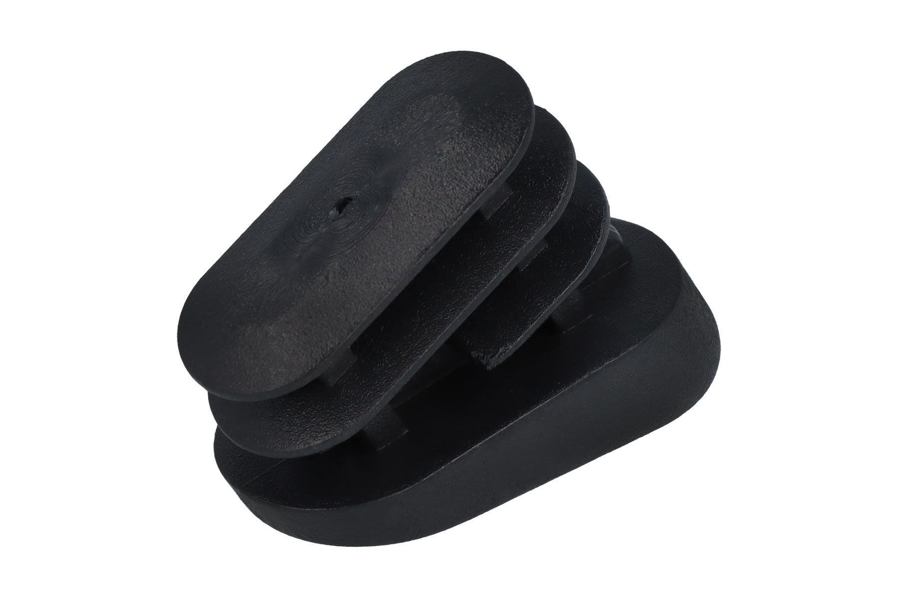 Lamellenstopfen oval schwarz 25,0 - 27,5 x 10,0 - 12,0 mm (20 Grad Längsneigung)