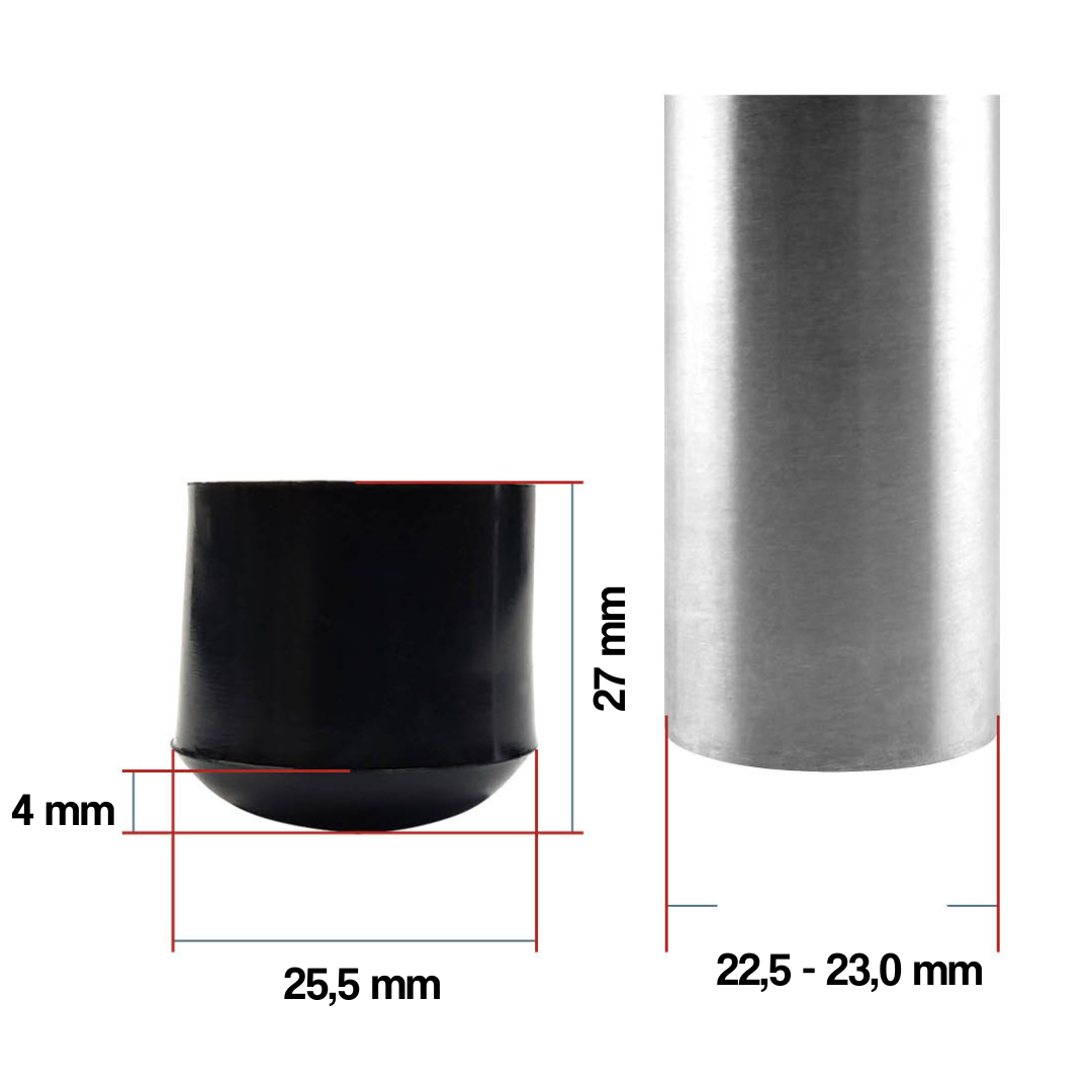 Runde Kappen schwarz 23 mm