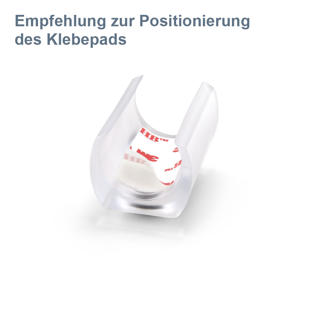 Klemmgleiter Teflon transparent 24,6-27,7 mm ohne Zapfen
