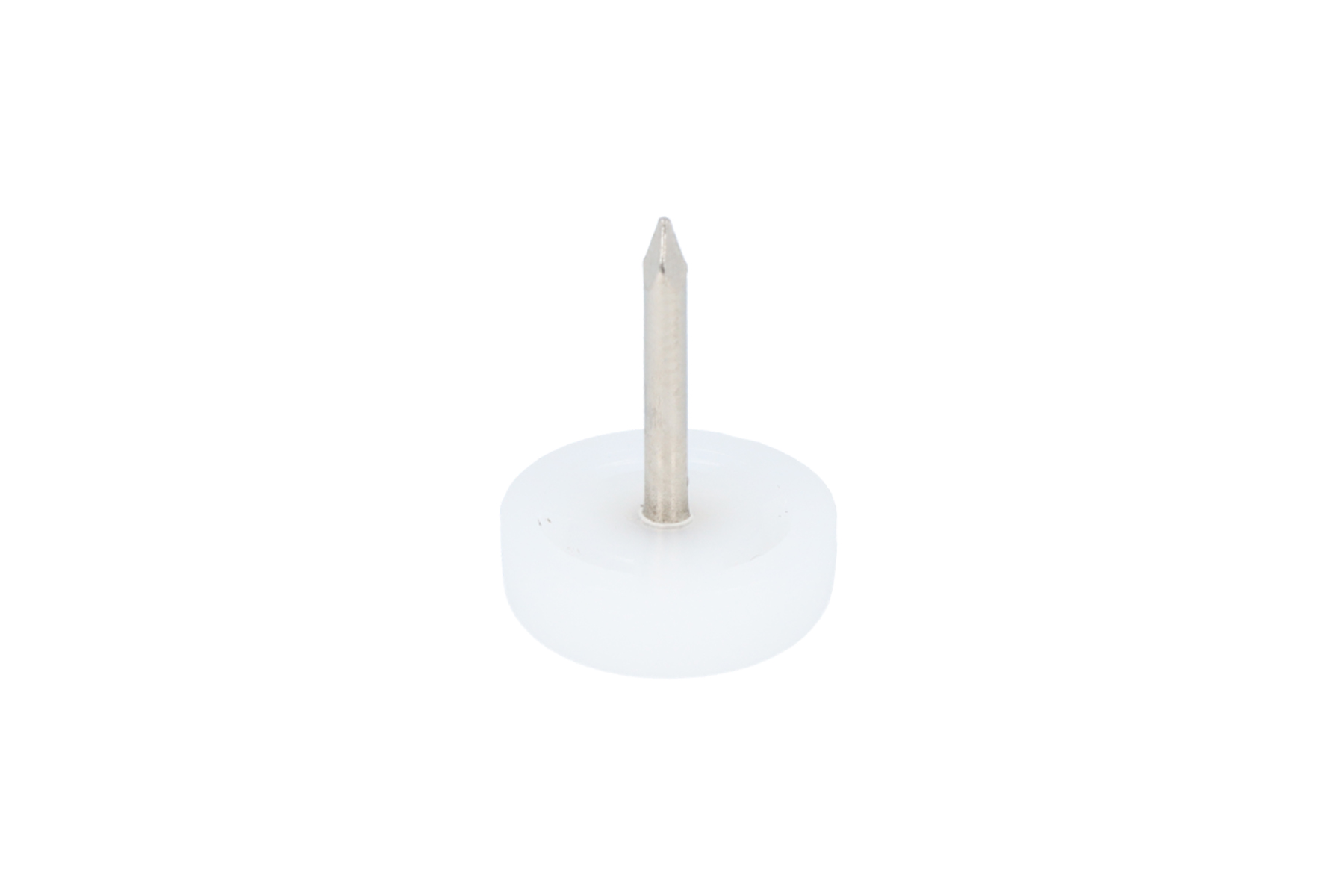 Kunststoffgleiter mit Nagel weiss 15 mm