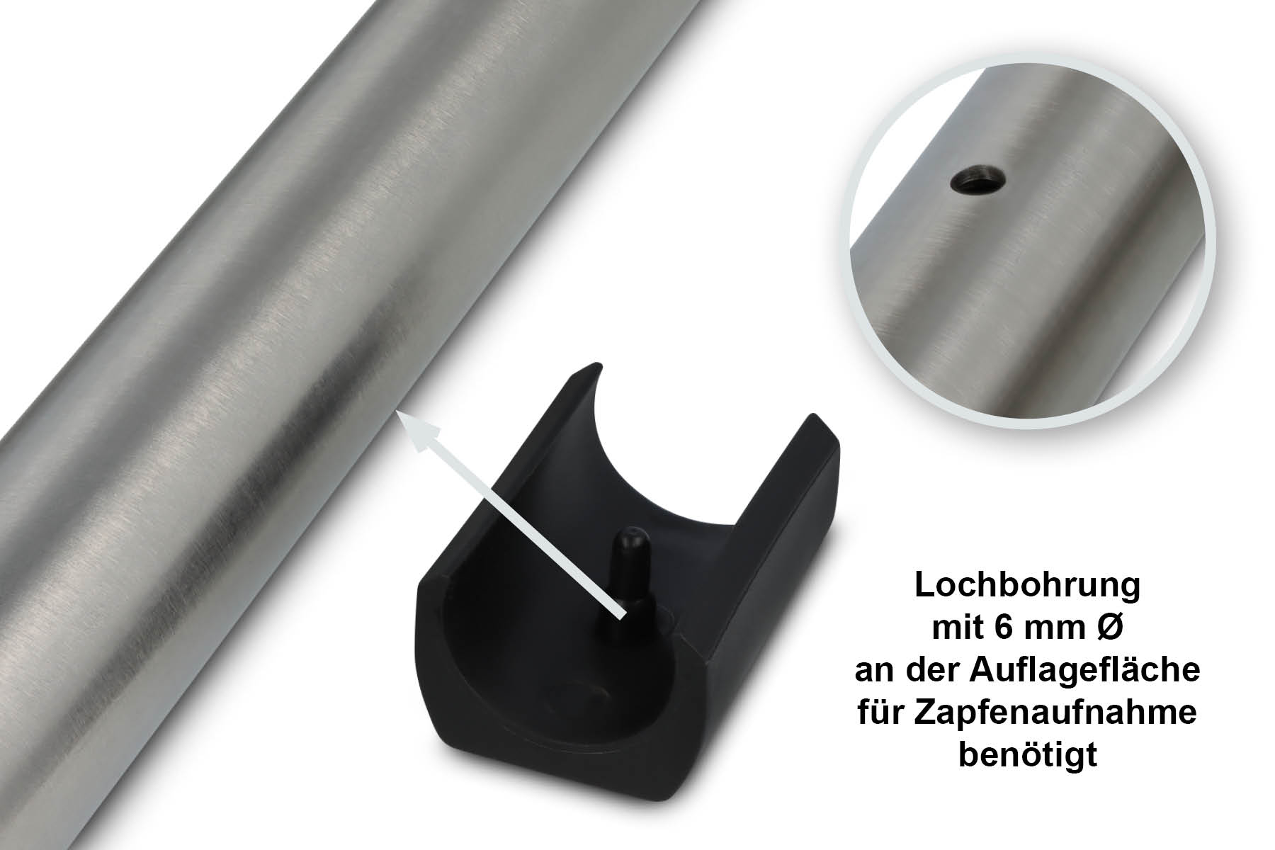 Klemmgleiter Filz mit Zapfen 23,0 - 27,7 mm schwarz