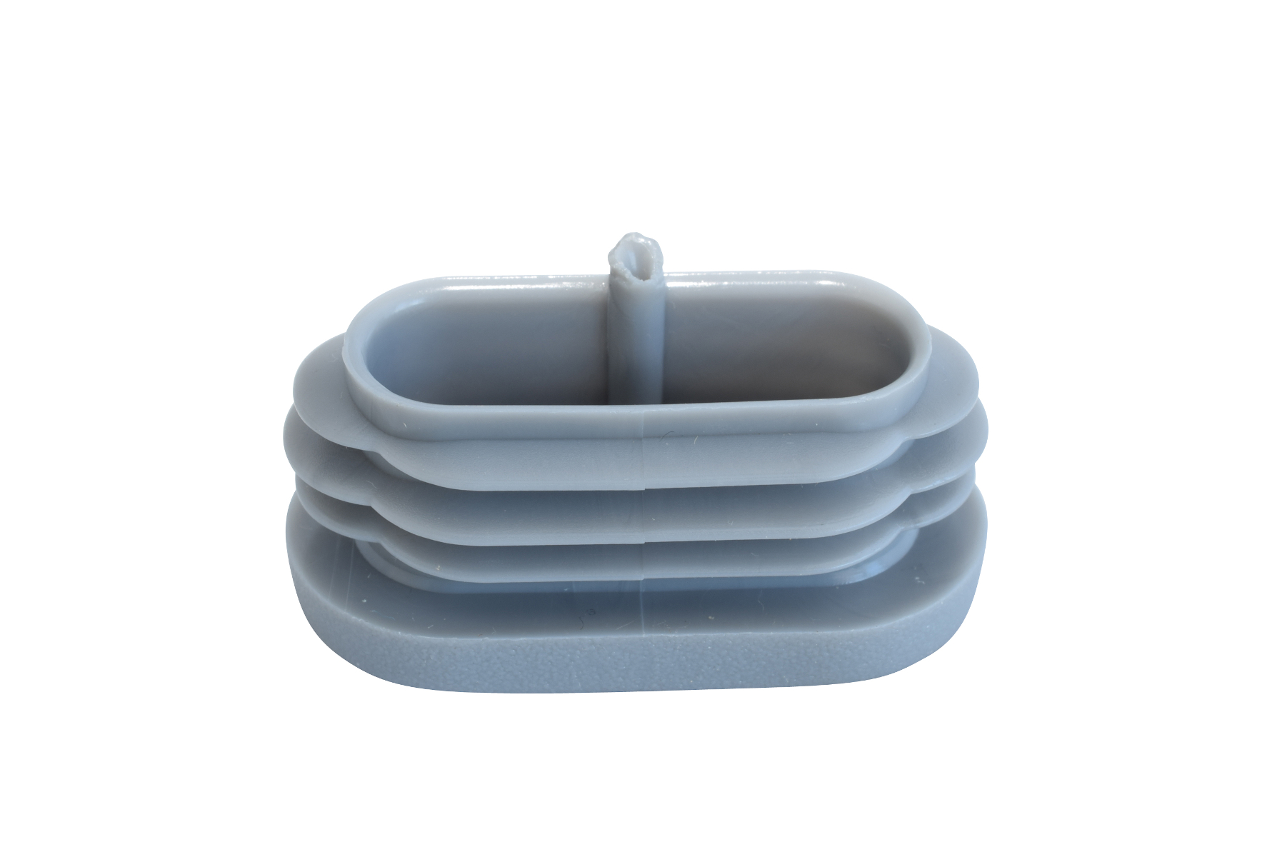 Lamellenstopfen oval 30 x 15 mm silbergrau