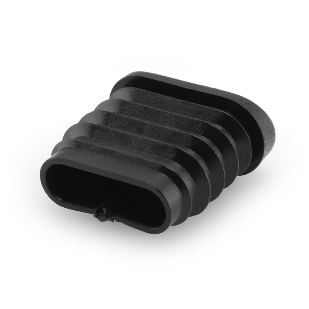 Lamellenstopfen oval schwarz 35,1 - 37,0 x 15,0 - 17,0 mm