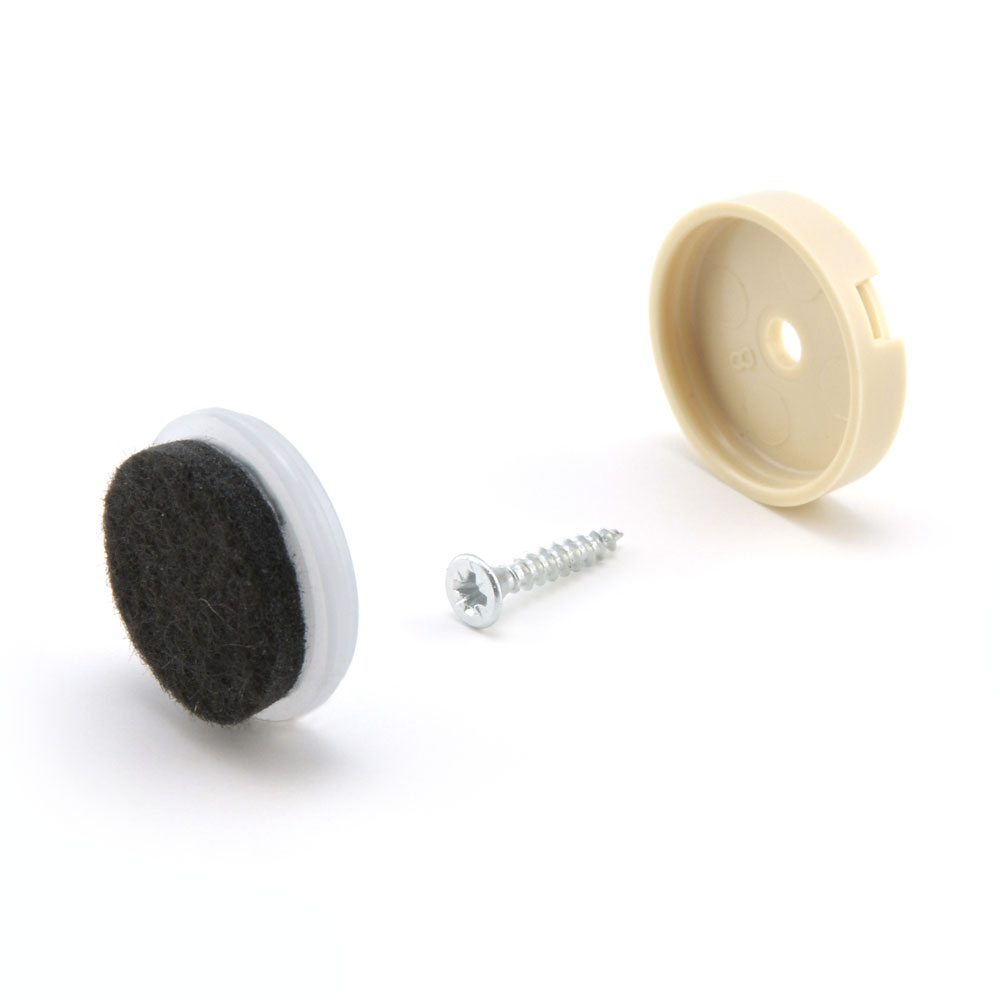 Schraubgleiter Set mit Einsatz "Natural" creme 40 mm