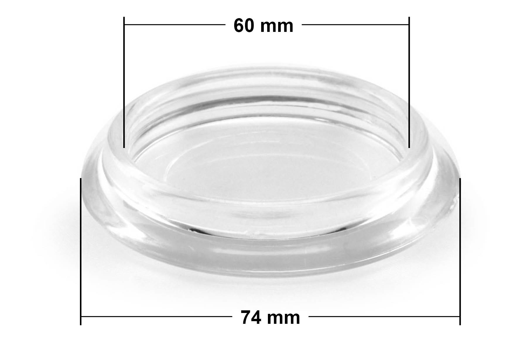 Möbeluntersetzer transparent rund 60 mm