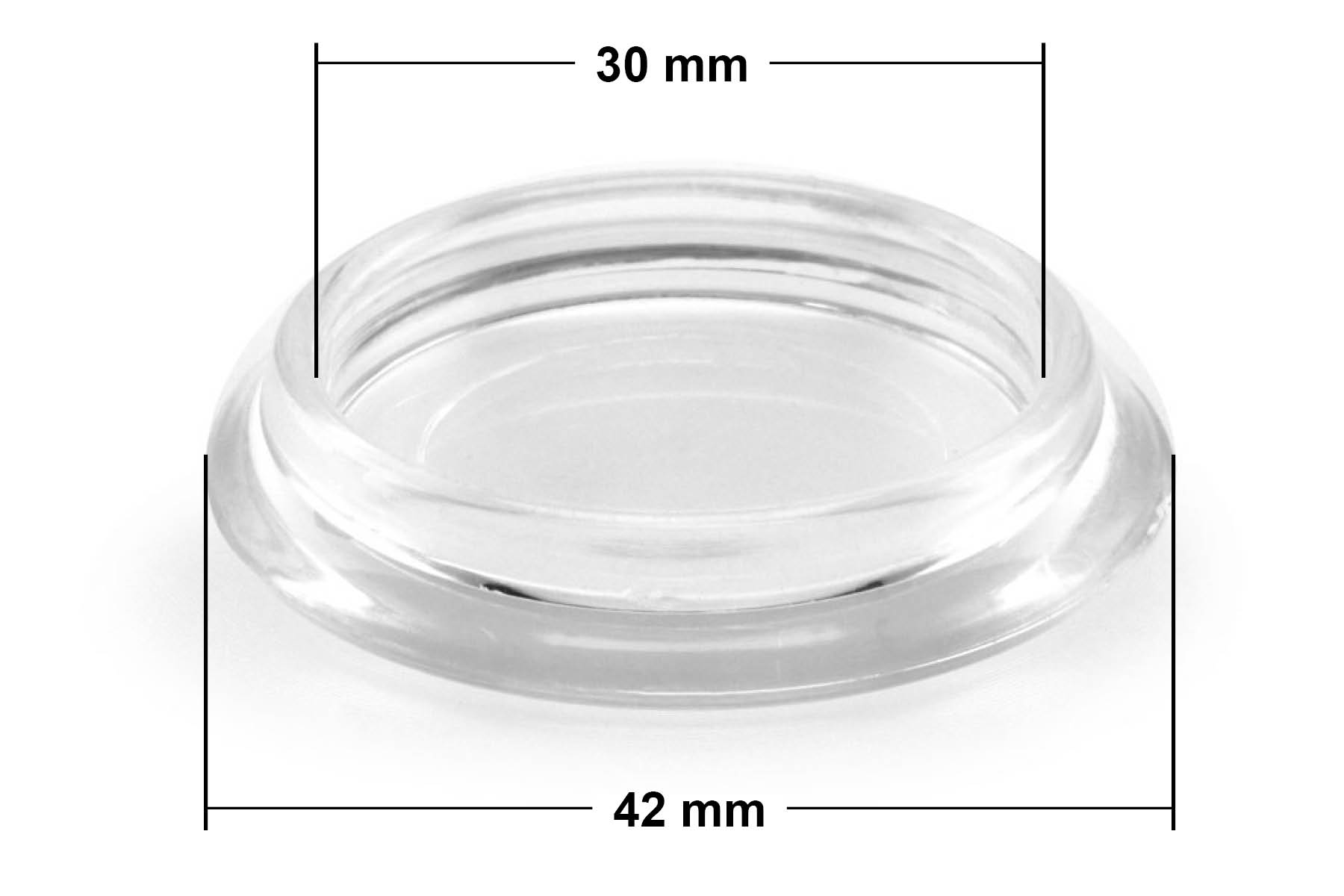 Möbeluntersetzer transparent rund 30 mm
