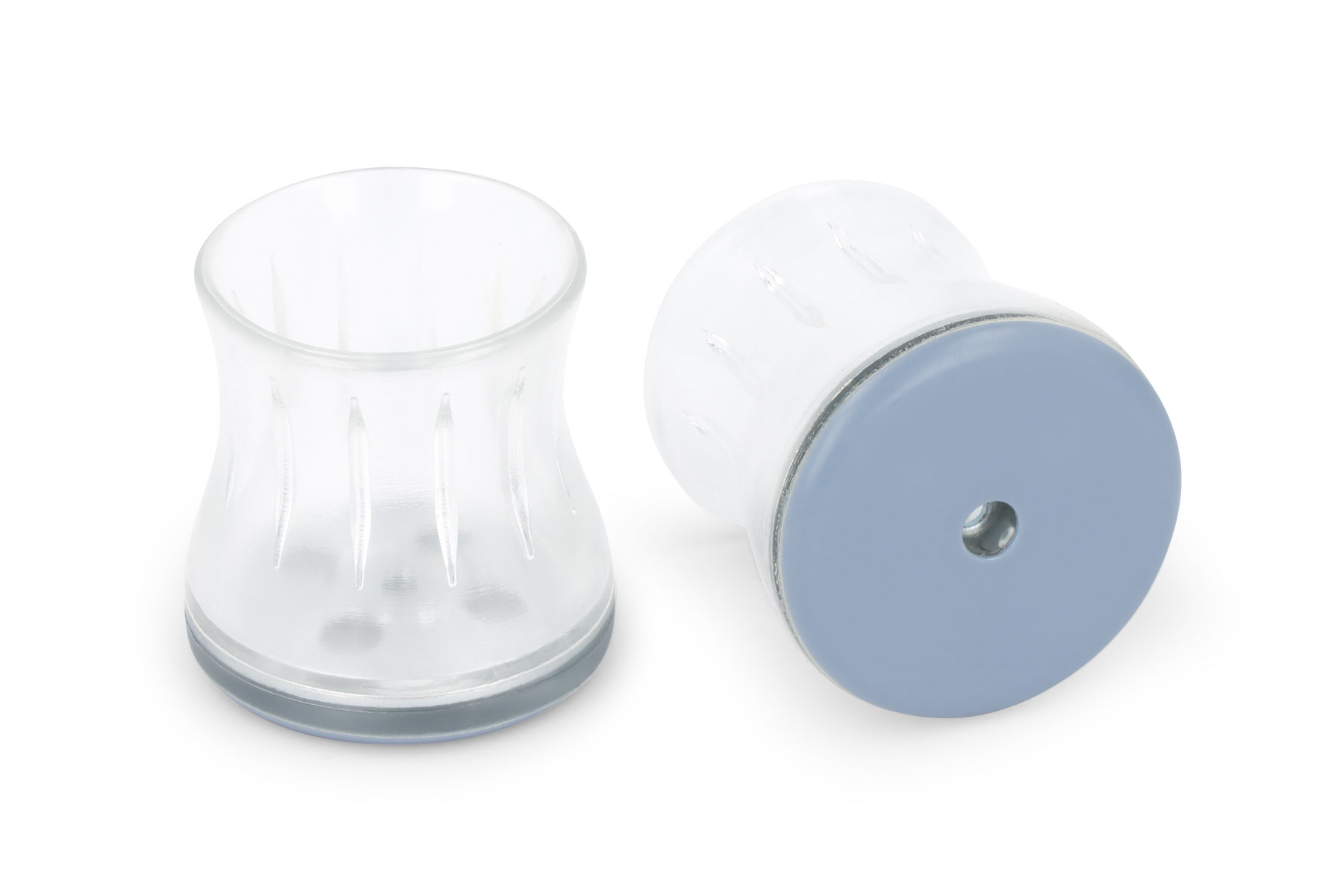Superflex Kappen Teflon transparent für eckige und runde Beine rund:19-24 mm; eckig: 19-22,5 mm