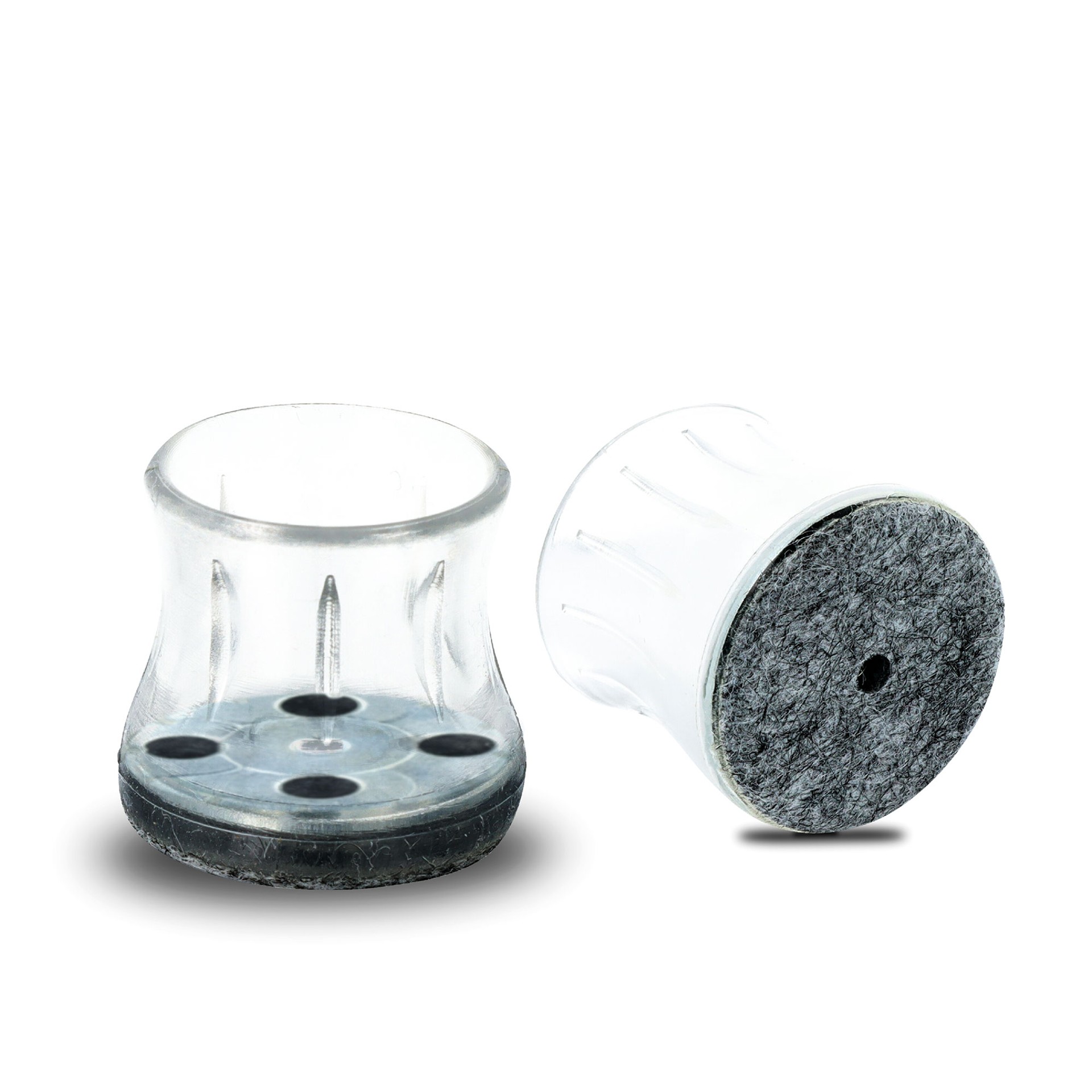 Superflex Kappen Filz transparentfür eckige und runde Beine rund:19-24 mm; eckig: 19-22,5 mm