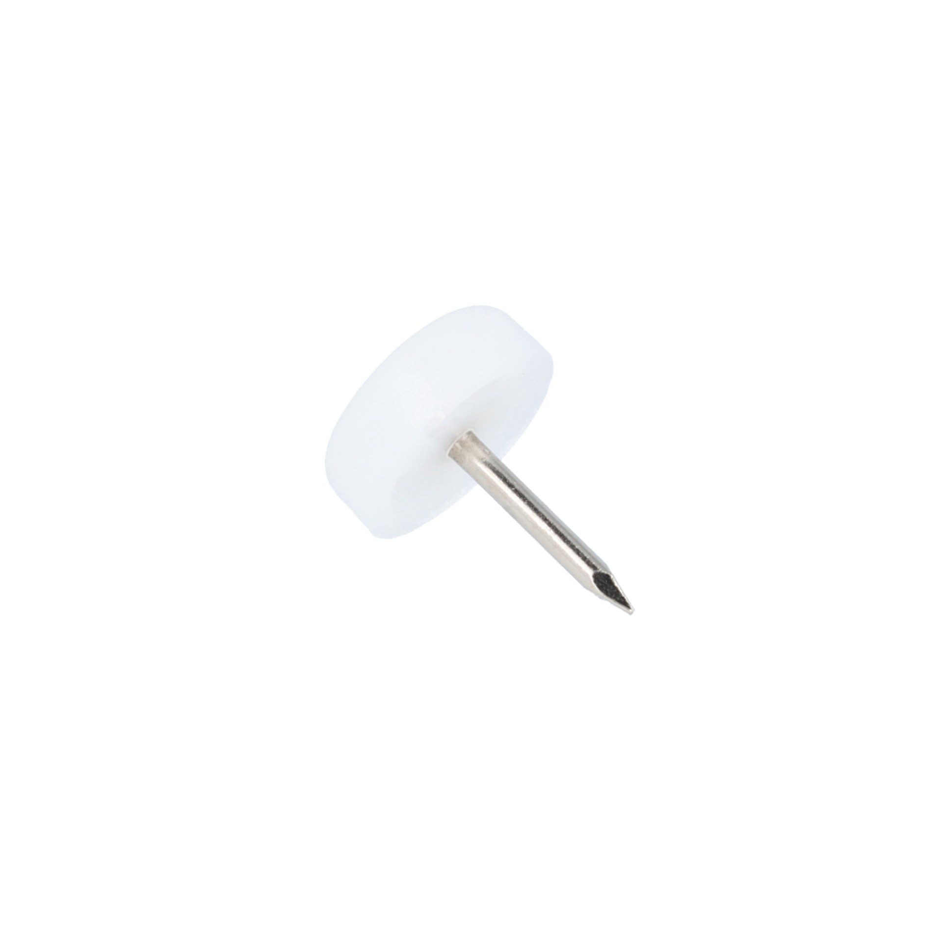 Kunststoffgleiter mit Nagel weiss 15 mm