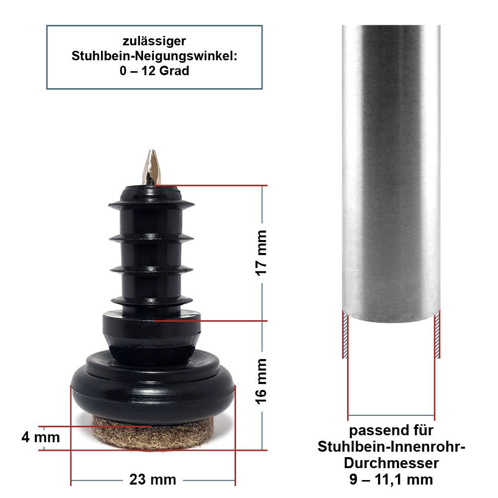 Gelenkgleiter Filz 9,0 - 11,1 mm