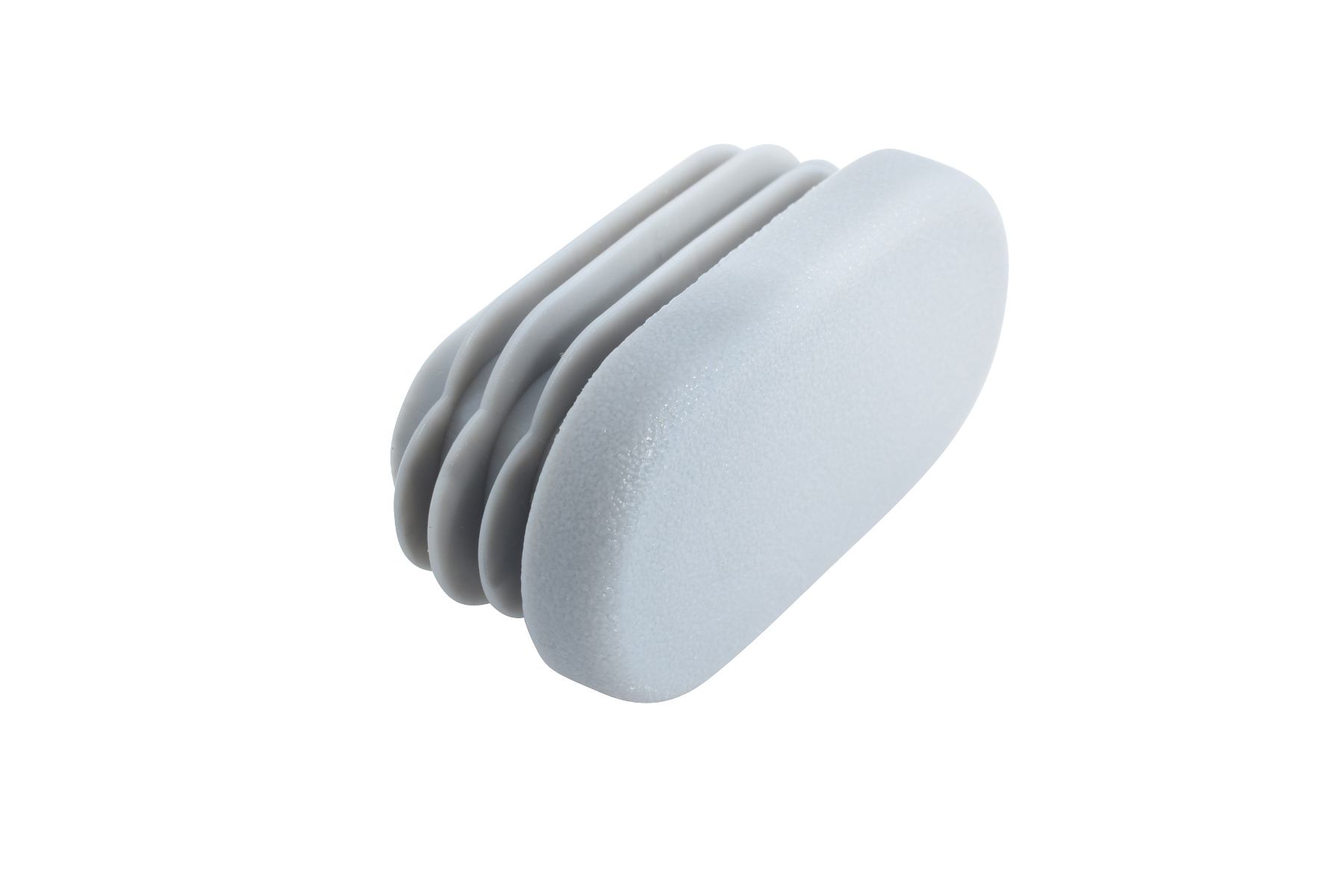 Lamellenstopfen oval 38 x 20 mm silbergrau