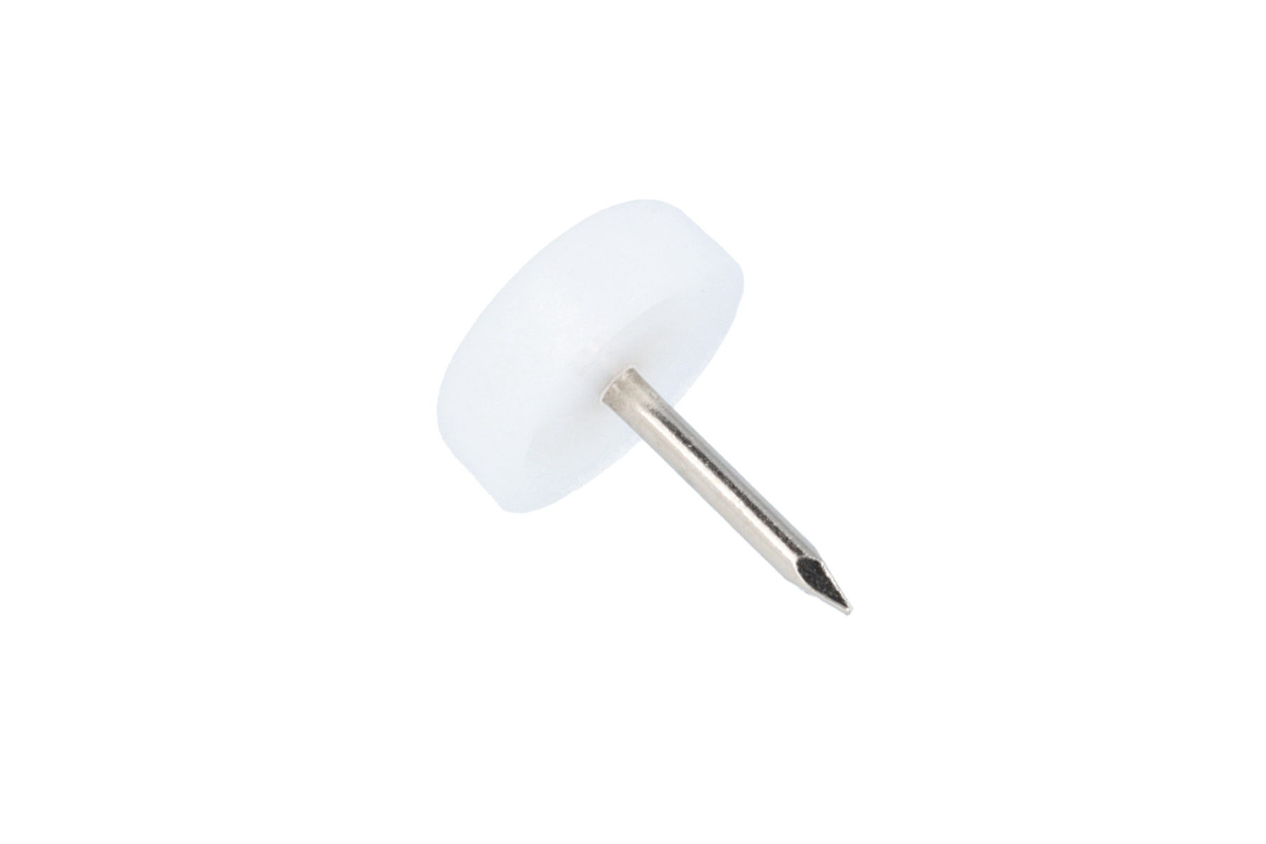 Kunststoffgleiter mit Nagel weiss 15 mm