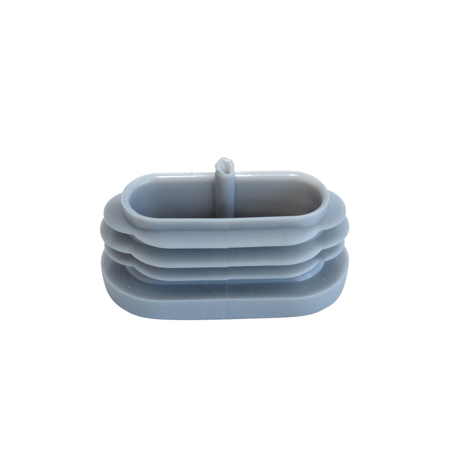 Lamellenstopfen oval 38 x 20 mm silbergrau