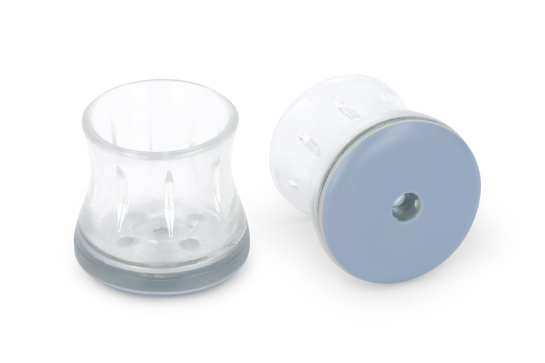 Superflex Kappen Teflon transparent für eckige und runde Beine rund:14-18 mm; eckig: 14-17,5 mm