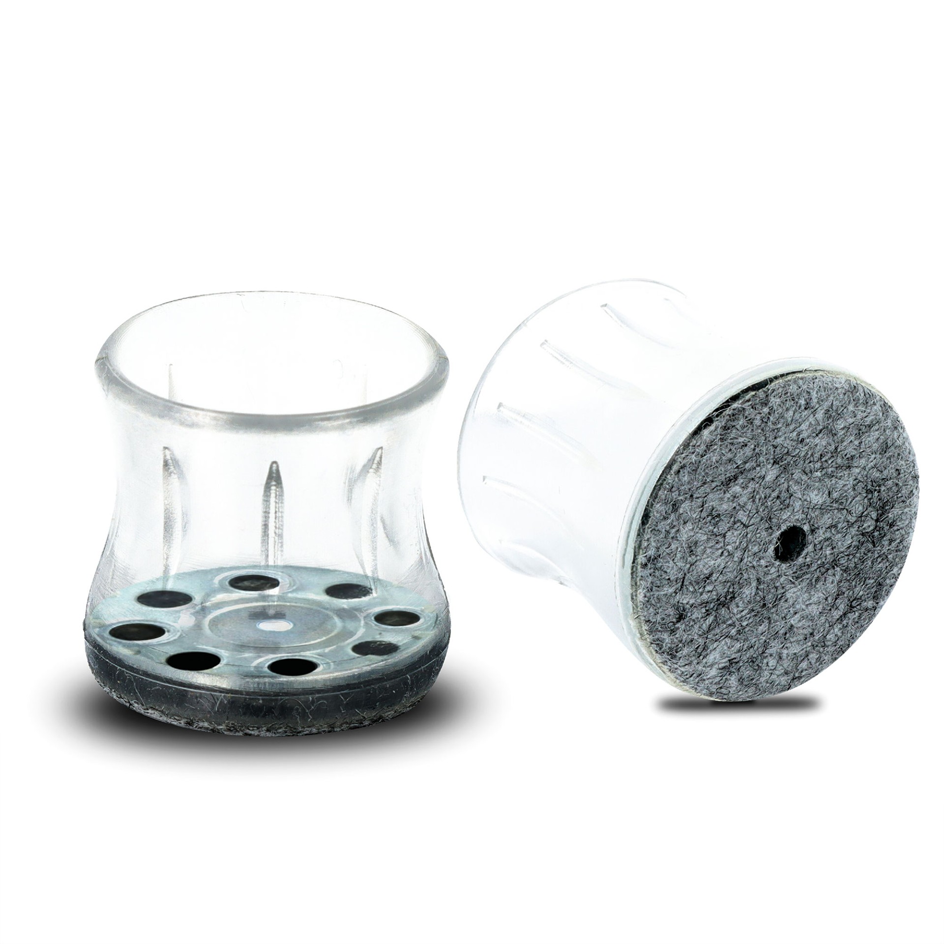 Superflex Kappen Filz transparentfür eckige und runde Beine rund:25-30 mm; eckig: 25-27 mm