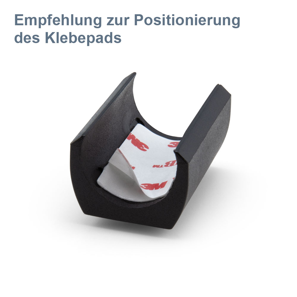 Klemmgleiter Filz für Rundrohr schwarz (23,0 - 27,7 mm)