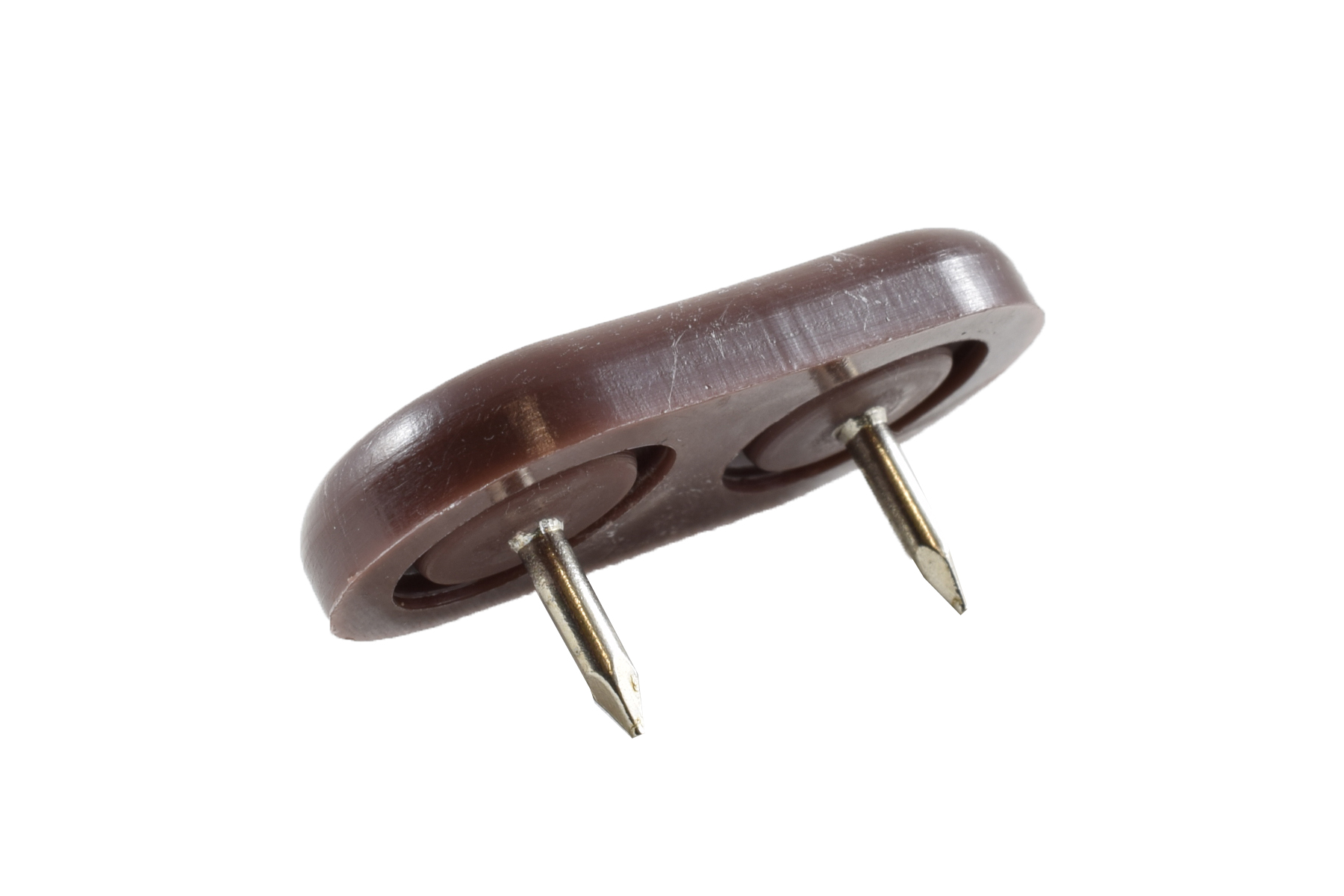 Kunststoffgleiter oval 35 x 18 mm braun