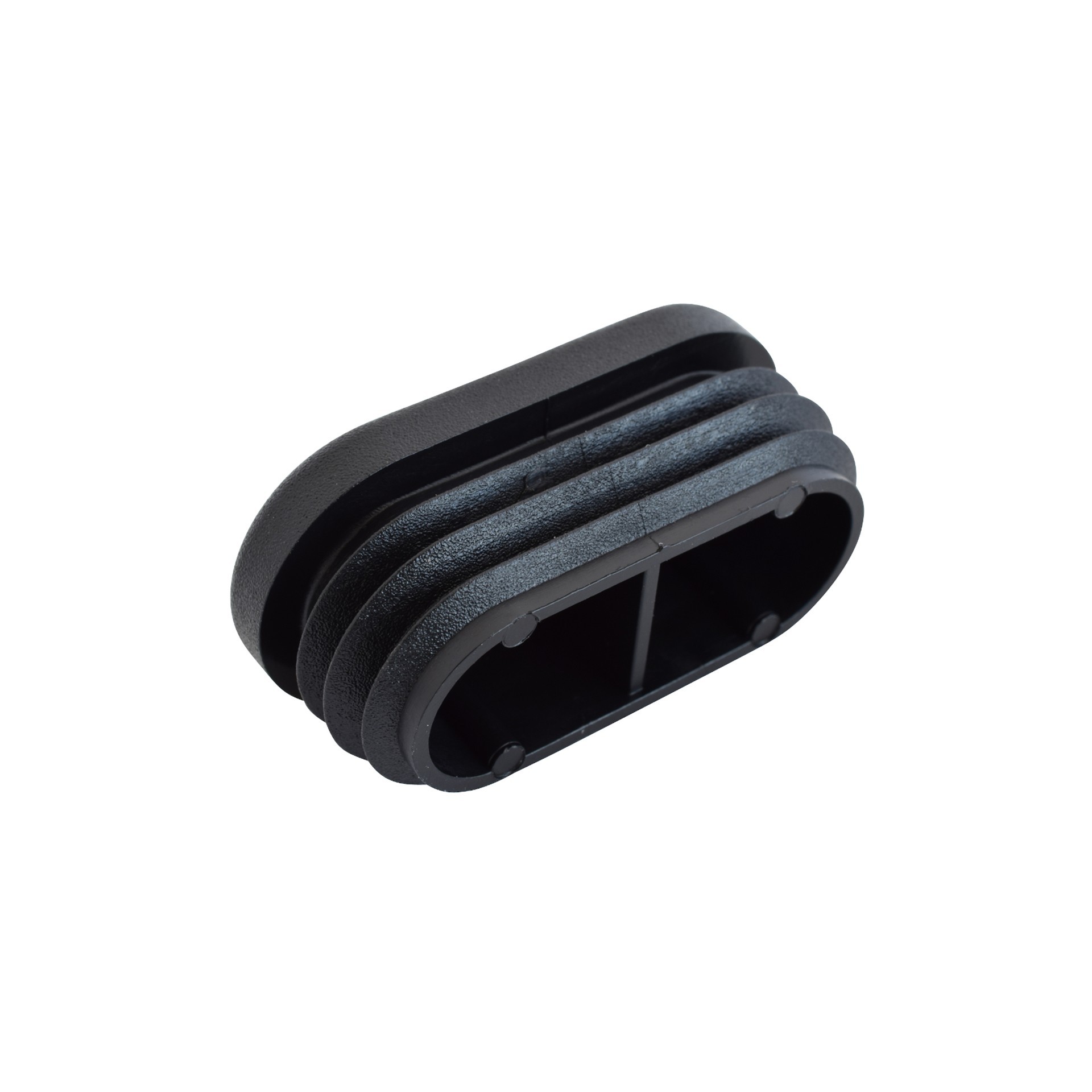 Lamellenstopfen oval 40 x 20 mm schwarz
