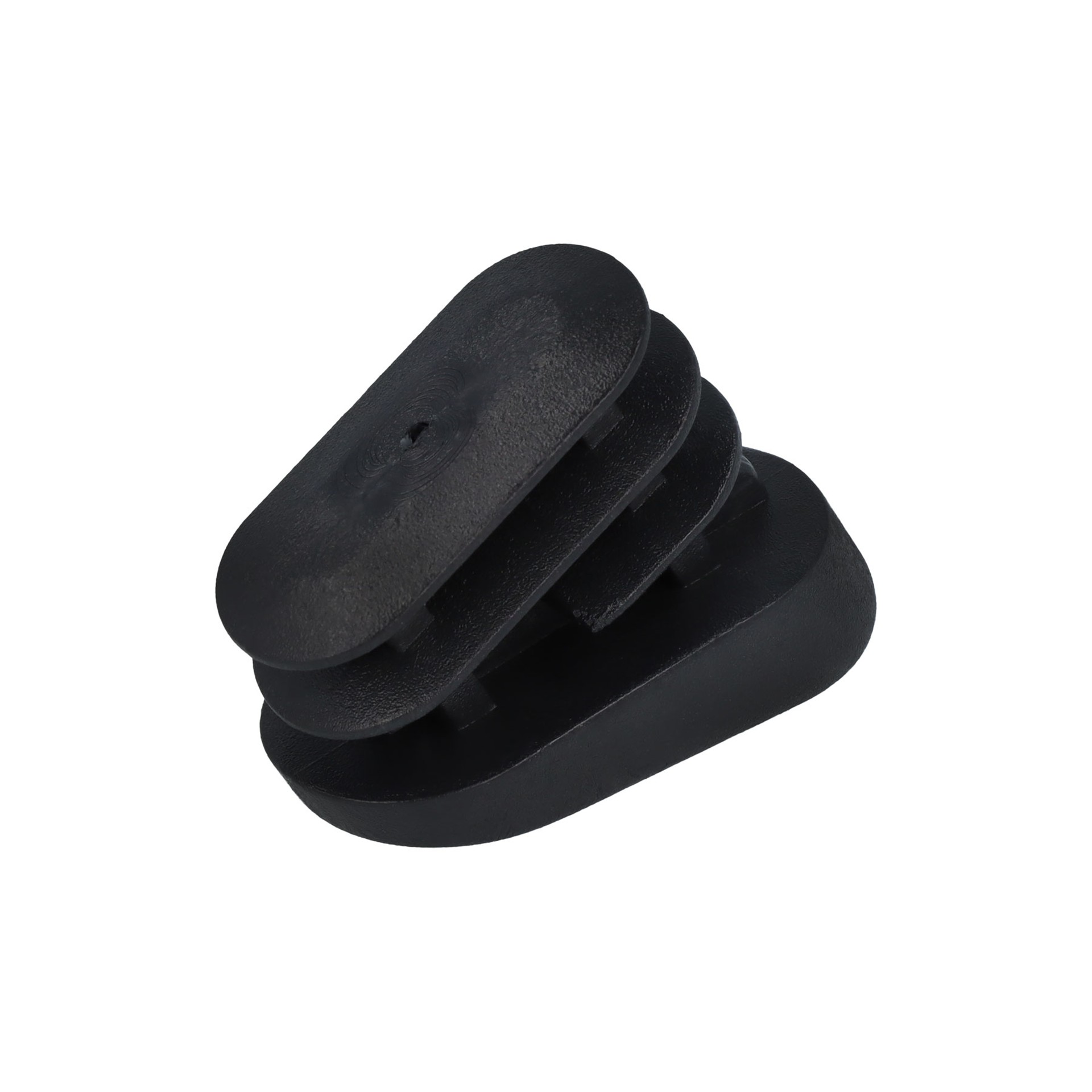 Lamellenstopfen oval schwarz 25,0 - 27,5 x 10,0 - 12,0 mm (20 Grad Längsneigung)