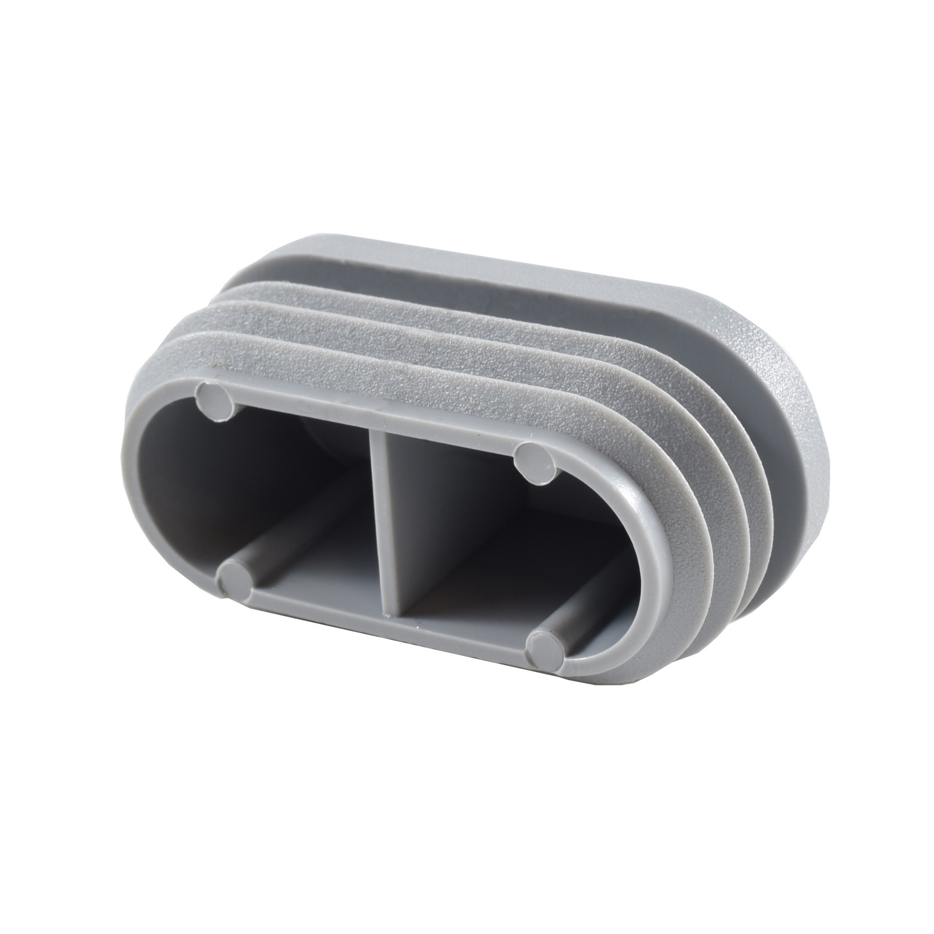 Lamellenstopfen oval 40 x 20 mm grau