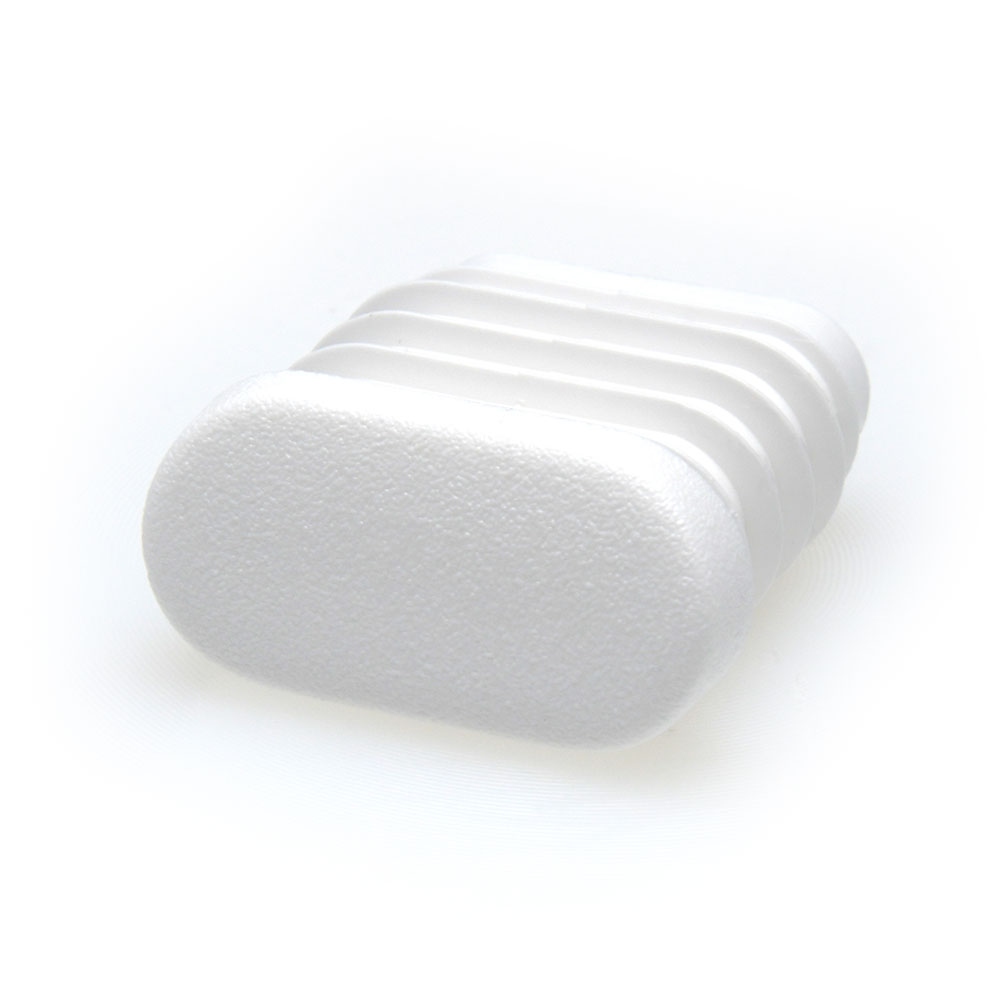 Lamellenstopfen oval weiss 33,0 - 35,0 x 15,0 - 17,0 mm