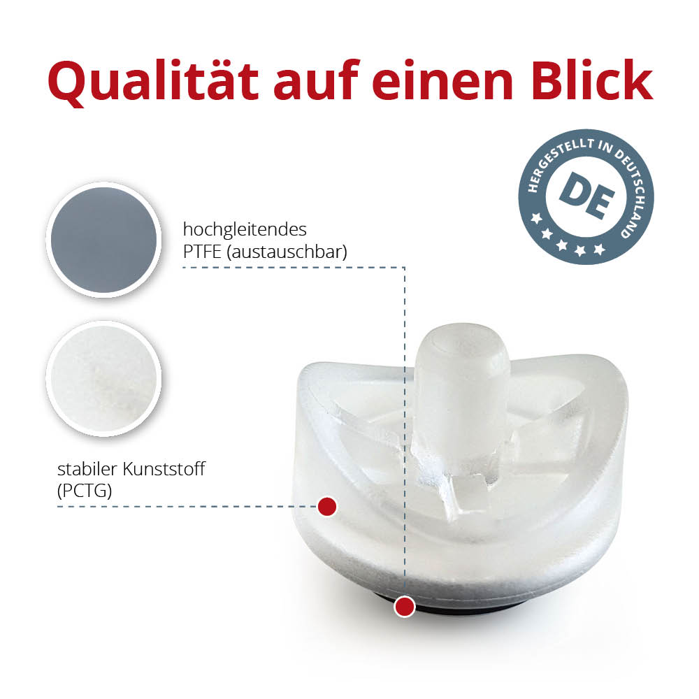 Teflon Kufengleiter mit Zapfen
