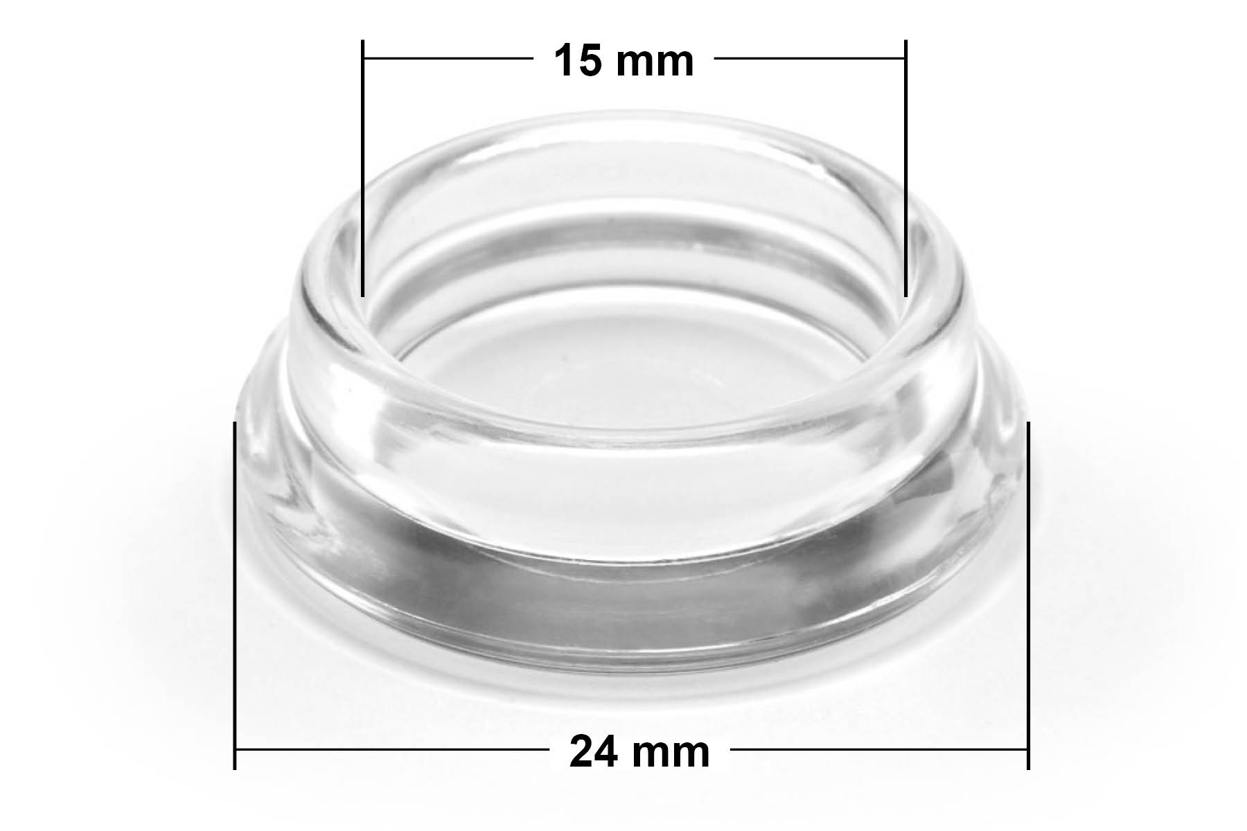 Möbeluntersetzer transparent 15 mm