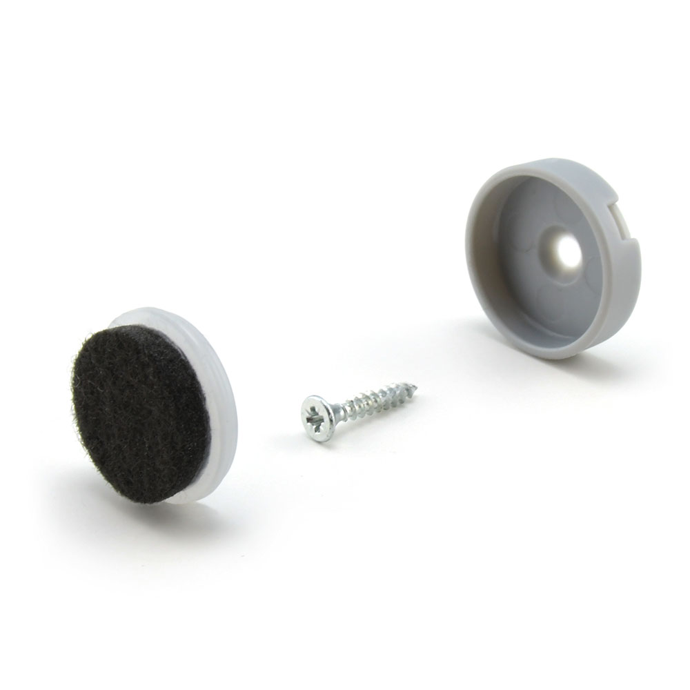 Schraubgleiter Set mit Einsatz "Natural" alu (silber) 50 mm