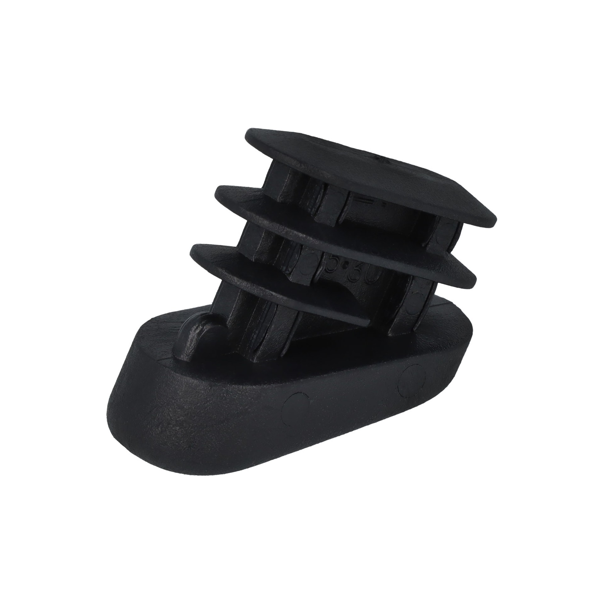 Lamellenstopfen oval schwarz 25,0 - 27,5 x 10,0 - 12,0 mm (20 Grad Längsneigung)