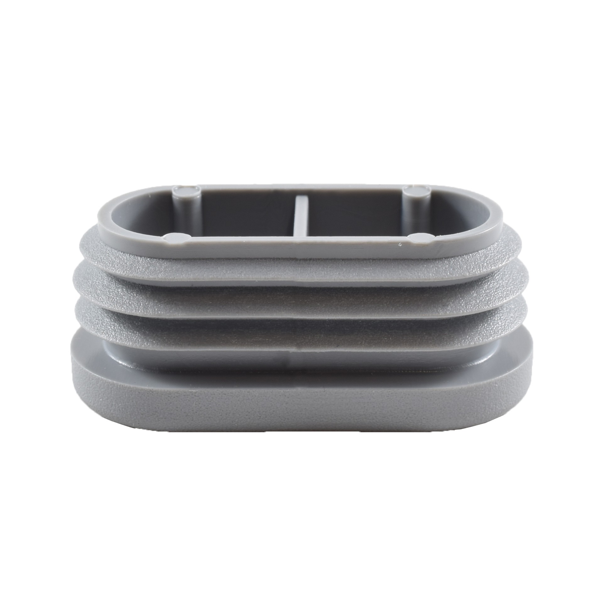 Lamellenstopfen oval 40 x 20 mm grau