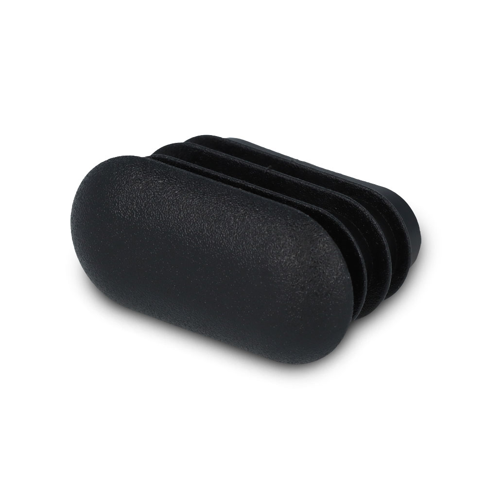 Lamellenstopfen oval mit gewölbtem Boden 30 x 15 mm schwarz