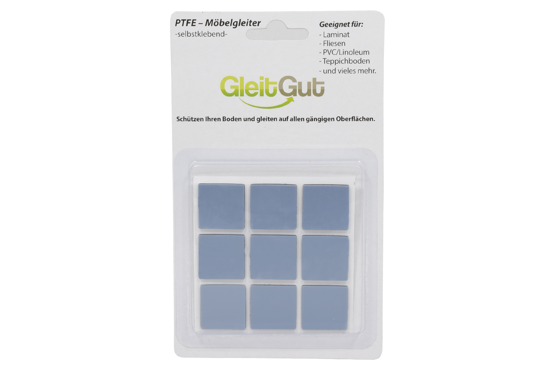 PTFE Klebegleiter dünn eckig 24 x 24 mm