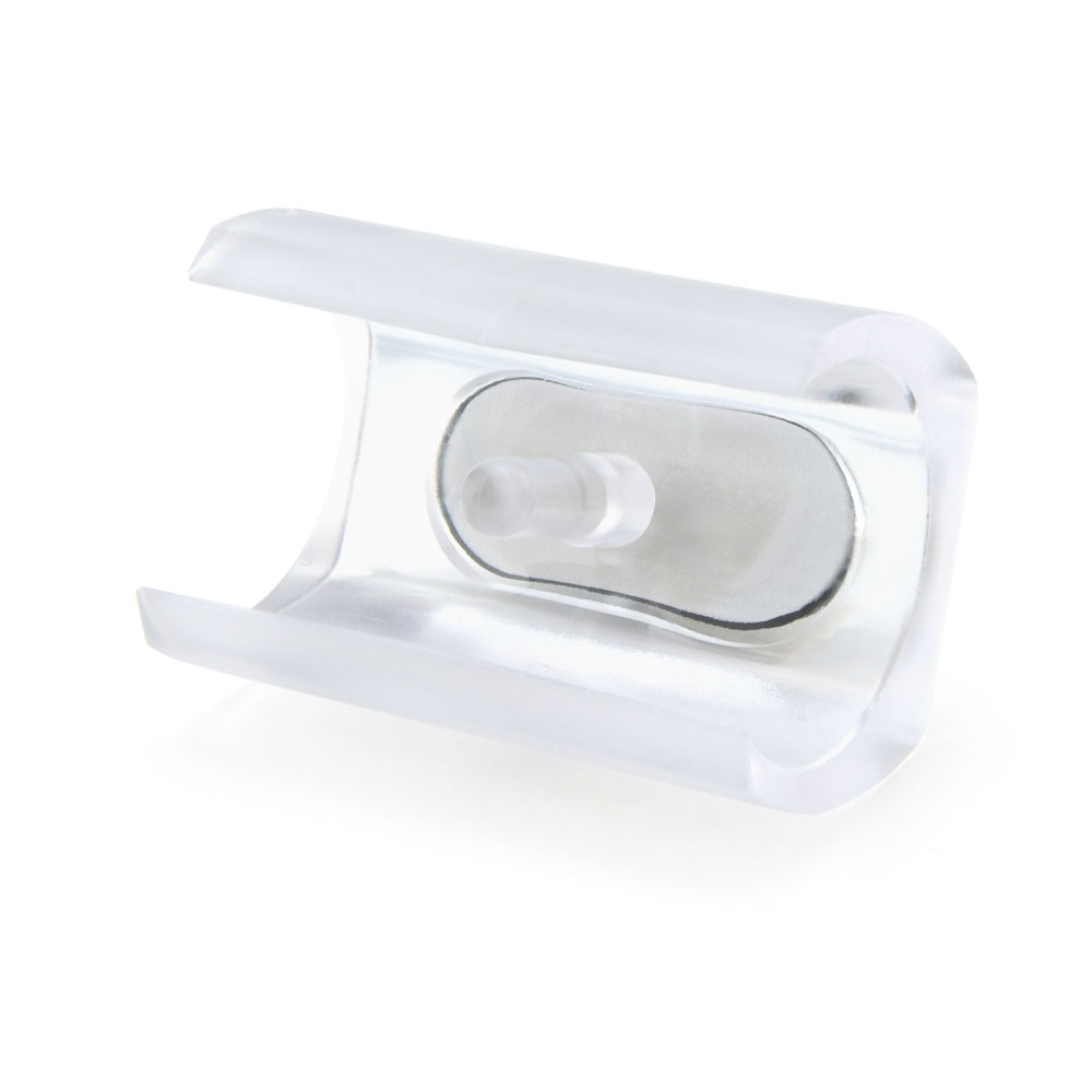 Klemmgleiter Teflon transparent 24,6-27,7 mm mit Zapfen