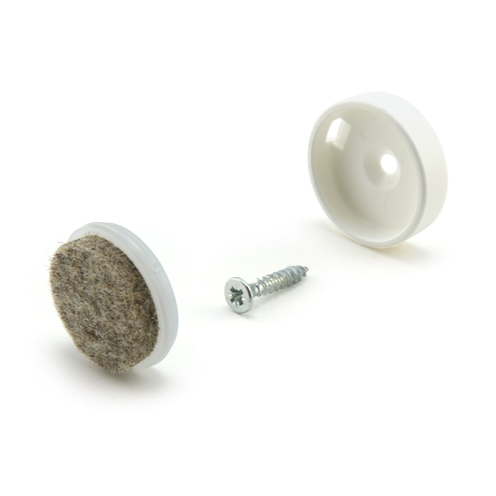 Schraubgleiter Set rund mit Einsatz Ultrasoft weiss 20 mm