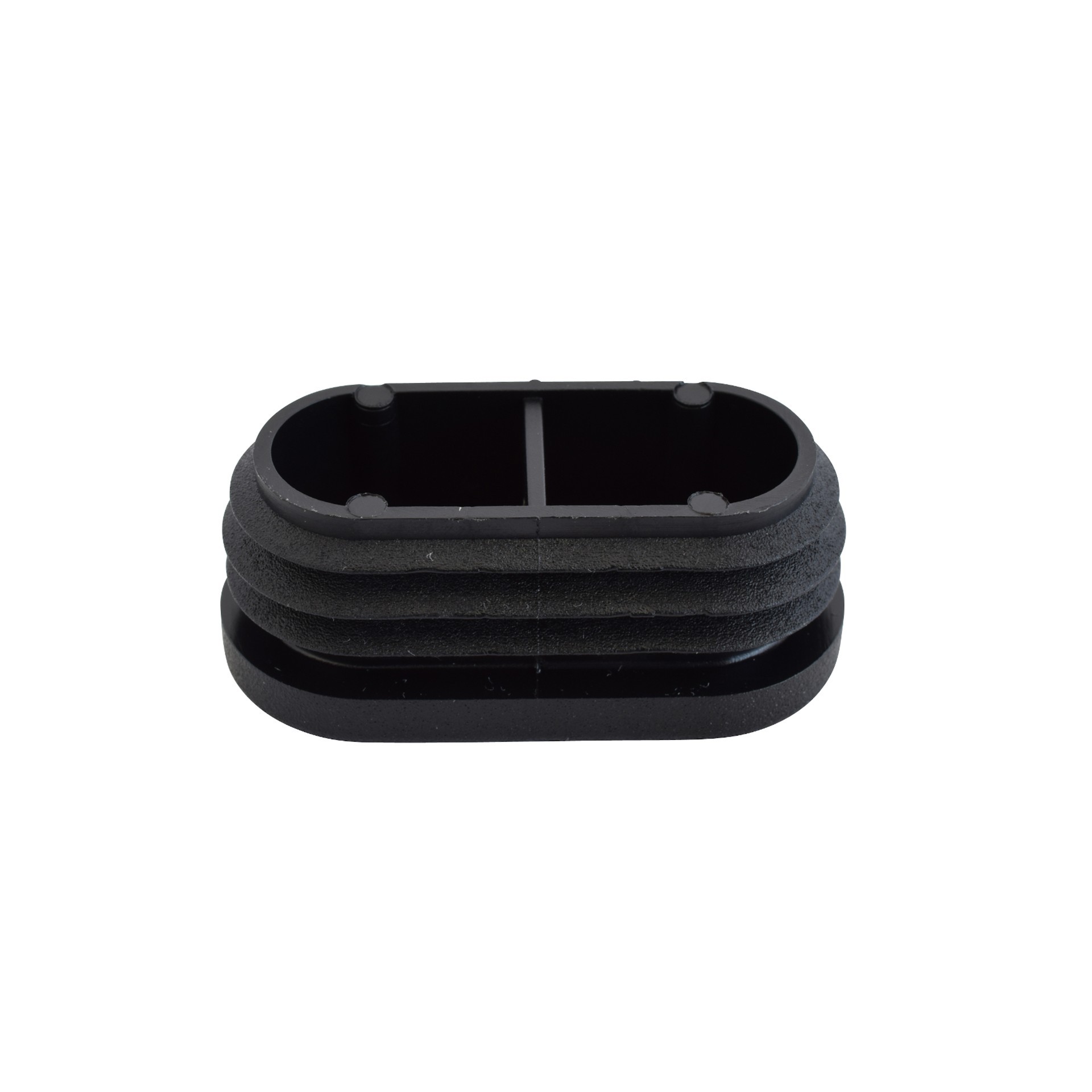 Lamellenstopfen oval 40 x 20 mm schwarz