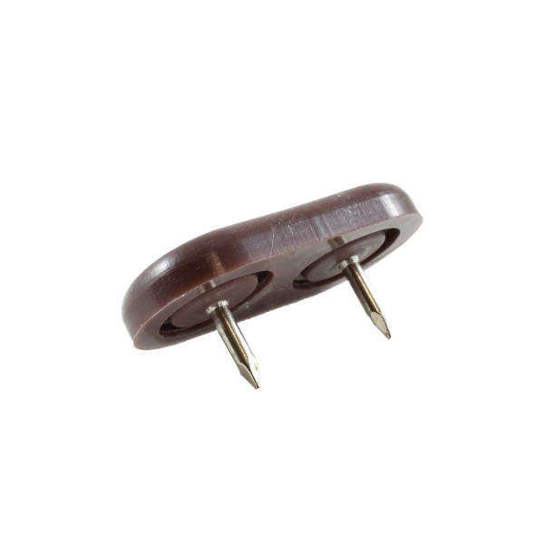 Kunststoffgleiter oval 35 x 18 mm braun