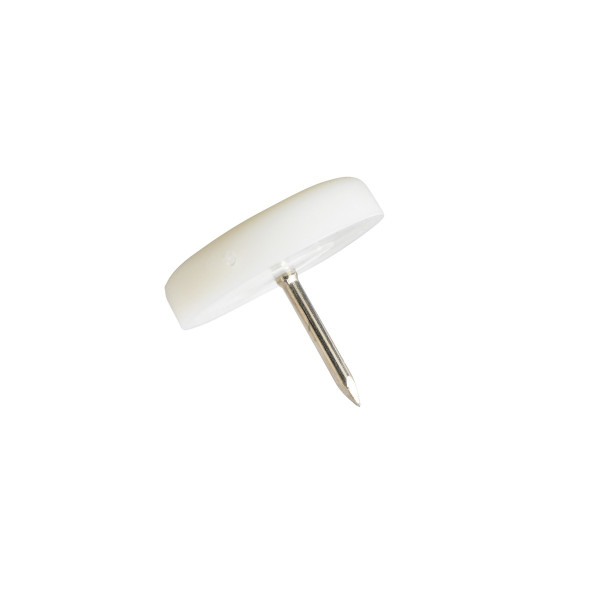 Kunststoffgleiter mit Nagel weiss 20 mm
