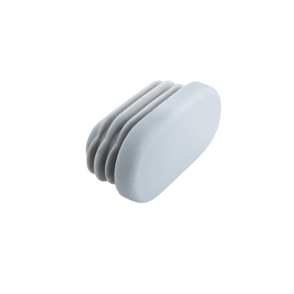 Lamellenstopfen oval 38 x 20 mm silbergrau