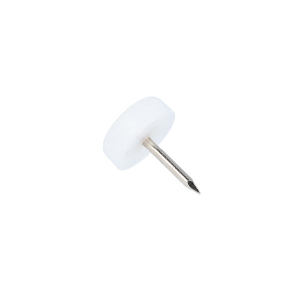 Kunststoffgleiter mit Nagel weiss 15 mm